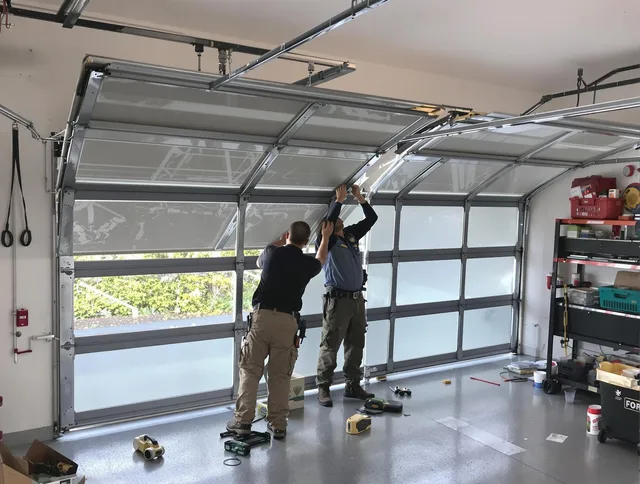 Huntington Park Garage Door Repair expert performing precise panel replacement on Huntington Park garage door